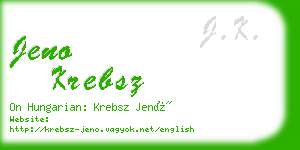 jeno krebsz business card